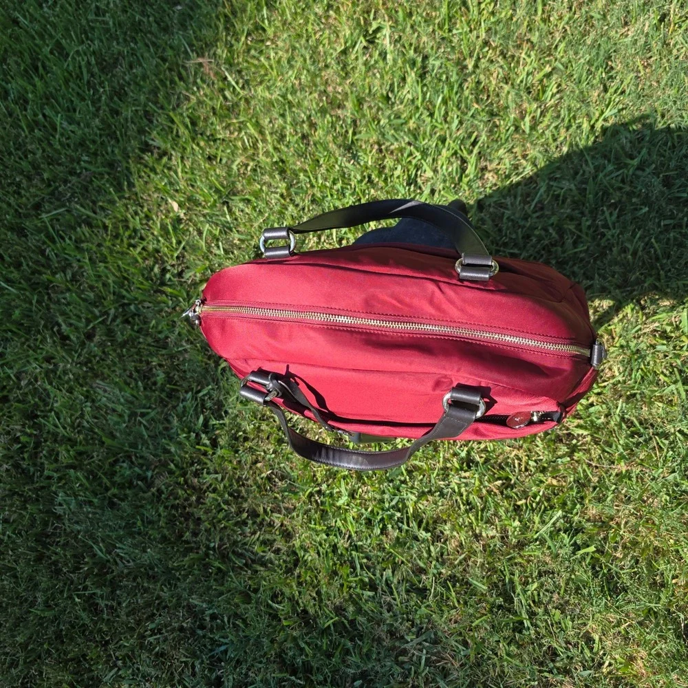 Lo & Sons The OG 2 Laptop Bag Crimson Red Nylon Travel Tote Overnight Bag